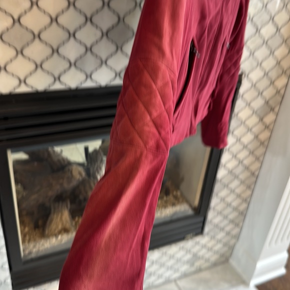 Joe’s Jeans leather Moto jacket XS designer leather suede burgundy - Picture 9 of 17